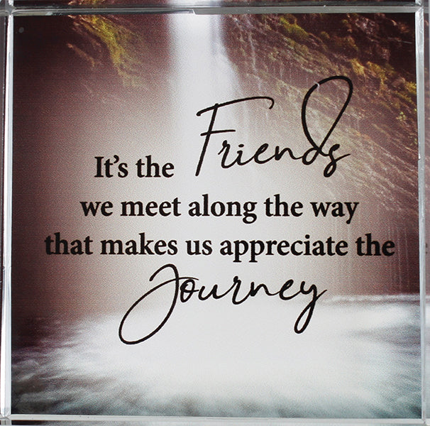 Glass Block Paperweight/The Possibilty/Friends we meet