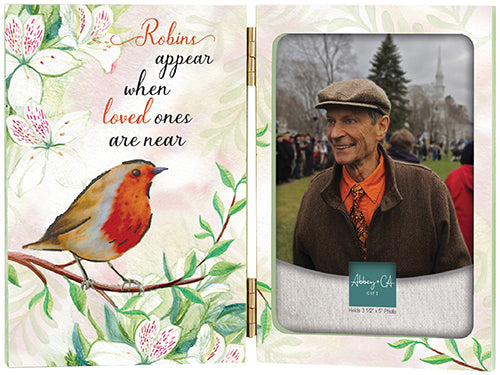 Porcelain/Glass Plaque/Glass Block Paperweight/Robins Near You/Wood Hinged Photo Frame/Robins Near You
