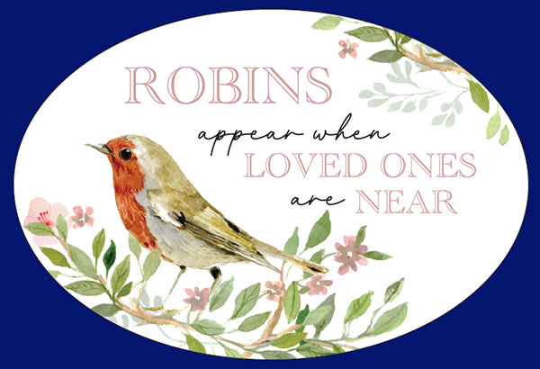 Porcelain/Glass Plaque/Glass Block Paperweight/Robins Near You/Wood Hinged Photo Frame/Robins Near You