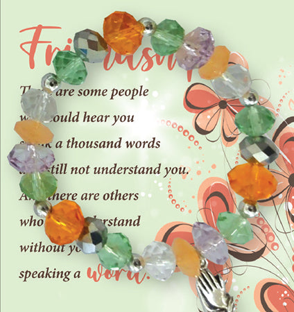 Glass Bracelet/Irish Blessing/With Motif/On card
