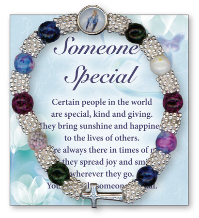 Glass Bracelet/Irish Blessing/With Motif/On card
