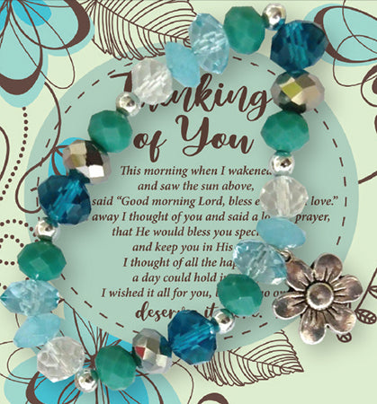 Glass Bracelet/Irish Blessing/With Motif/On card