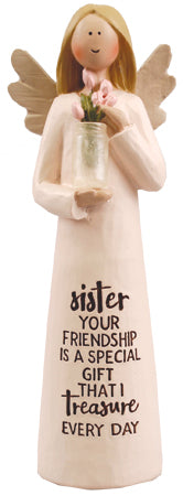 Resin 5 inch Message Angel/Sister Friendship