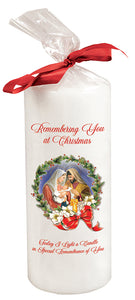 Candle 6 inch with Red Ribbon/Nativity