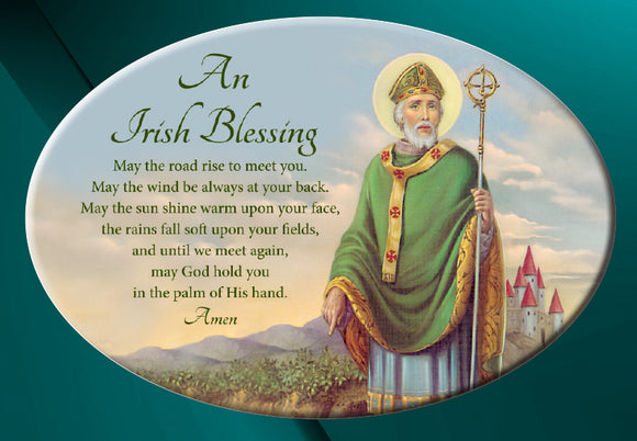 Ceramic Oval Plaque/Saint Patrick