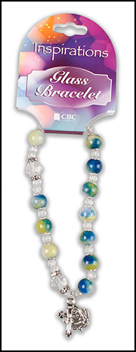 Macrame Rosary Bracelet/Glass/