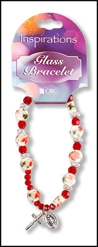 Macrame Rosary Bracelet/Glass/