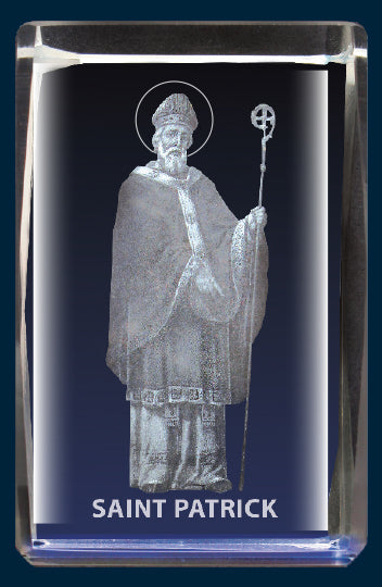 Laser Engraved Crystal/Saint Patrick