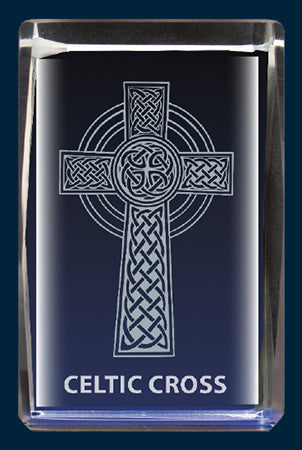 Laser Engraved Crystal/Celtic Cross