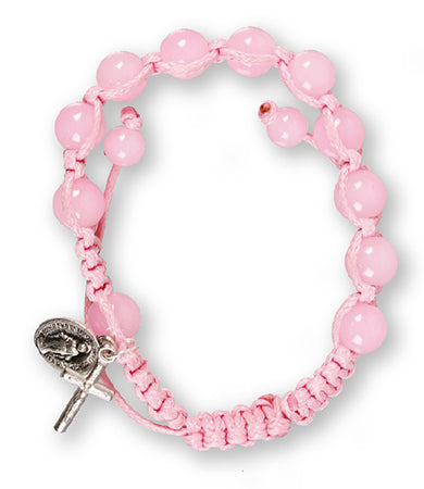 Macrame Rosary Bracelet/Glass/