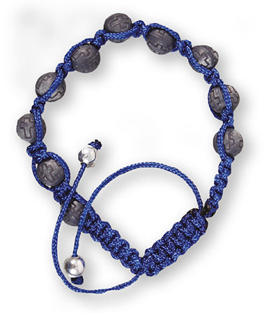 Macrame Rosary Bracelet/Glass/