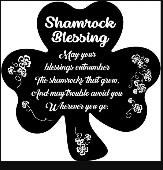 NATURAL SLATE - SHAMROCK SHAPE - BLESSING