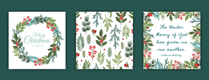 Special offer 3 Christmas greenery cards for €6.00