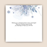 Mercy Christmas Card dark blue in colour.