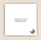 Mercy Christmas Card with Holly wreath and writing inside