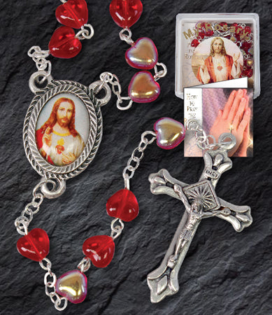 Glass Rosary - Sacred Heart