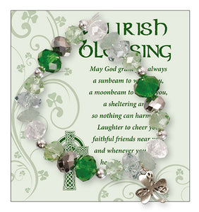 Glass Bracelet/Irish Blessing/With Motif/On card
