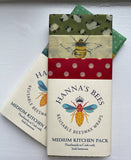 Medium Kitchen Beeswax Wraps Pack