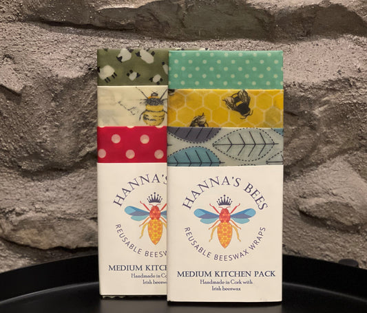 Medium Kitchen Beeswax Wraps Pack
