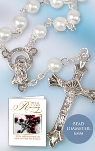 Single Decade Pearl Rosary/White
