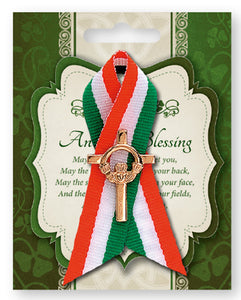 St.Patrick's Day Ribbon/Claddagh Cross